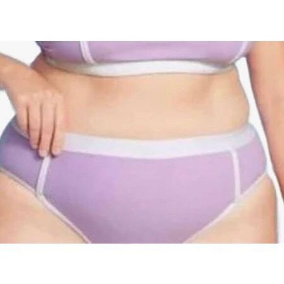 KONA SOL - NWT - L Sz 2X Terry-Textured High Waist, High Leg Bikini Bottoms - Picture 7 of 15